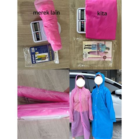 Jas Hujan Eva Original Tebal Poncho Warna Polos Model Korea Jas Hujan