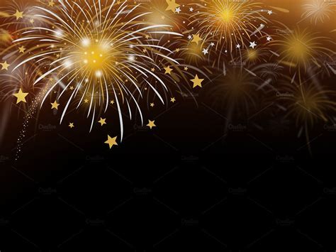 Gold Fireworks Background By Myimagine On Creativemarket Fireworks