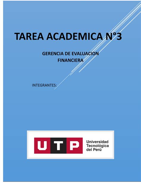 Evaluacion Financiera Ta Gerencia De Evaluacion Financiera