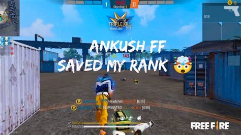 Ankush Ff 🔥 Saved My Grandmaster Rank🤯1vs3 Clutch 😲🔥free Fire