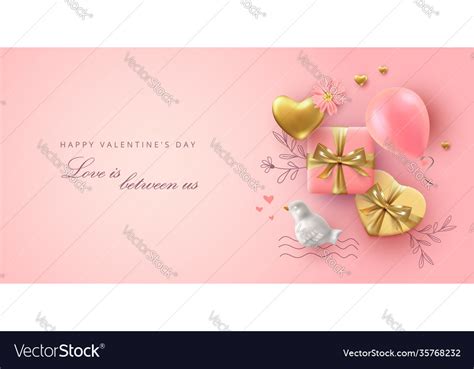 Valentine s day banner Royalty Free Vector Image