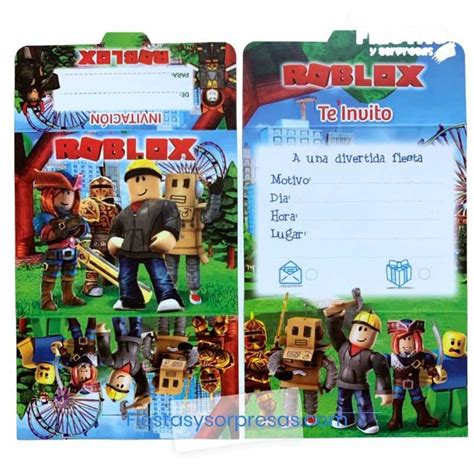 Tarjetas De Invitacion Roblox Paquete X