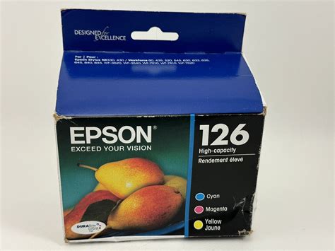 Used Epson 126 High Capacity Color Ink Cartridges Cyan Magenta Yellow Exp 12024 New Ubbthreads