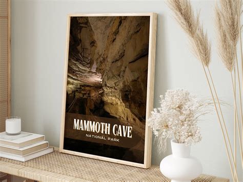 Mammoth Cave Retro Wall Art, Mammoth Cave Canvas, Mammoth Cave Framed ...