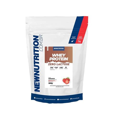 Kit X Whey Protein Zero Lactose G Refil Morango Newnutrition