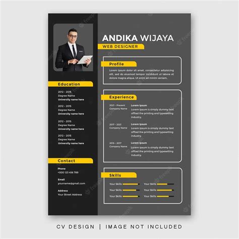 Premium Psd Cv Design Template Simple Minimalist Modern Design Cv Resume Luxury Design Black