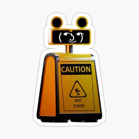 Wet Floor Sign Bot 2 0 Sticker By Hmidk Redbubble