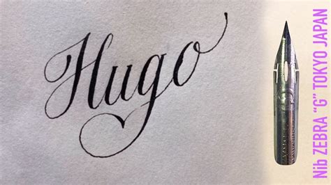 With A Japanese Sharp Pen Zebra G I Write The Name Hugo In