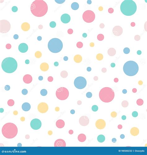 Colorful Polka Dots Seamless Pattern On White 9 Stock Vector