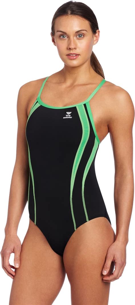 Tyr Sport Women S Durafast One Alliance Splice Diamondfit Swimsuit Black Green 22