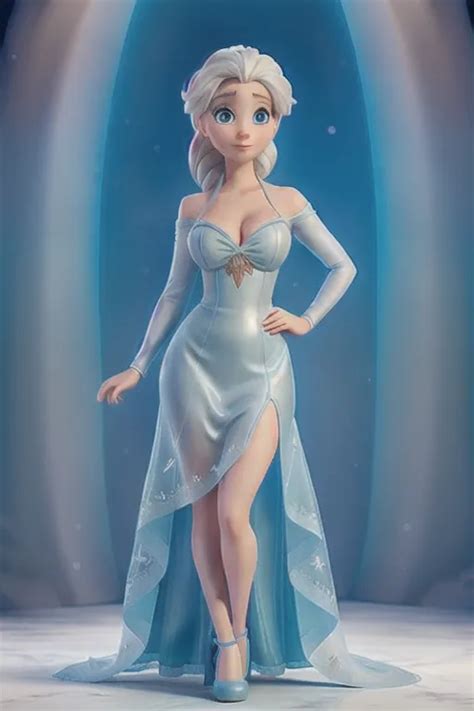 Dopamine Girl A Full Body Photograph Of Elsa From Frozen Wearing A