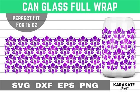 Thai Floral 16 Oz Can Glass Wrap Svg Graphic By Karakate · Creative