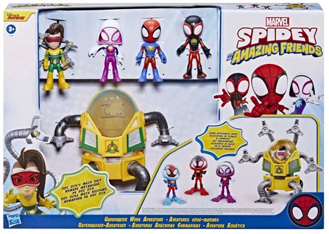 Marvel Spidey His Amazing Friends Underwater Webs Adventure Playset Includes Spidey, Miles ...