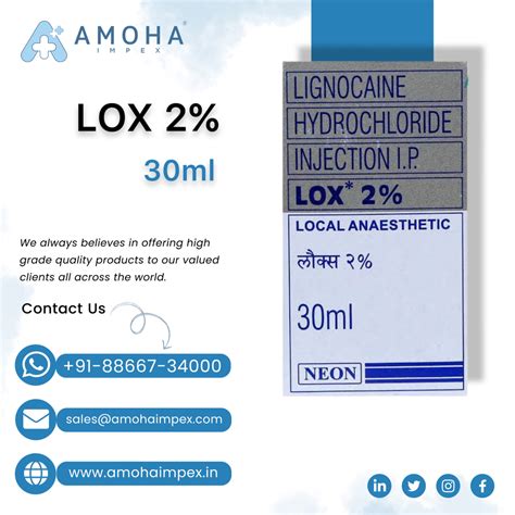 Lox 2 Lidocaine Injection 30ml At 22 Vial In Surat ID 26017931648