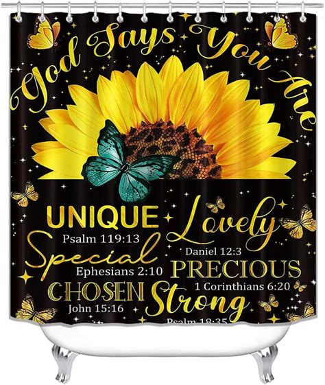 Sonernt Sunflower Shower Curtain X Inch Inspirational Quotes Starry