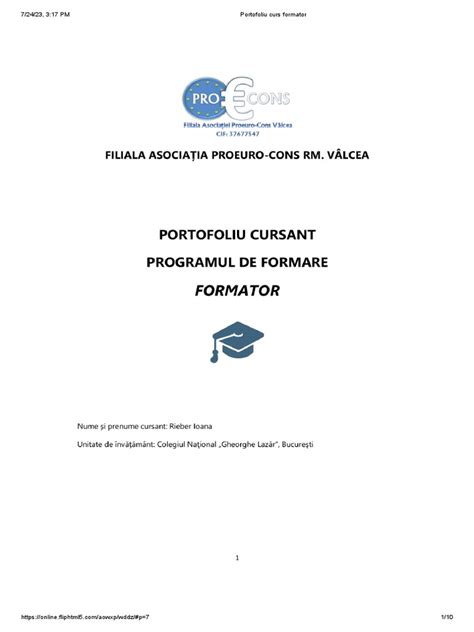 Portofoliu Curs Formator Pdf