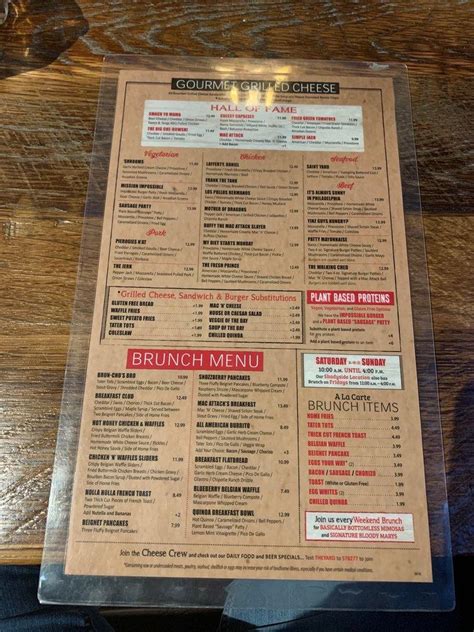 Menu At The Yard Pub And Bar Robinson Township