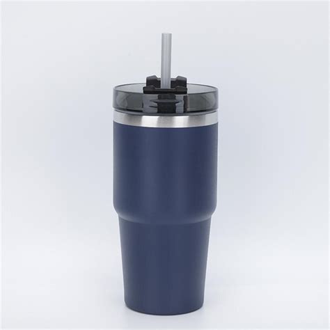 Termo de acero inoxidable con tapa de pajita vaso de viaje para café