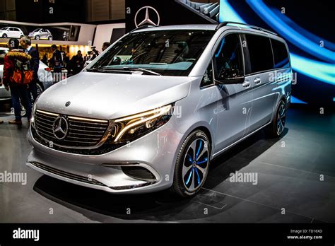 Geneva Switzerland March 05 2019 Mercedes Eqv Concept Prototype Mpv At Geneva International