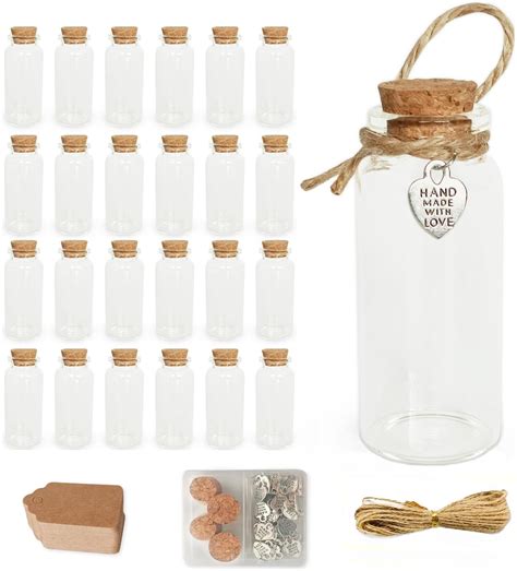 Loyonal Mini Glass Bottles With Cork Pcs Ml Small Glass Jars