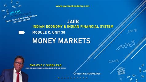 Money Markets Unit 30 Module C JAIIB INDIAN ECONOMY INDIAN