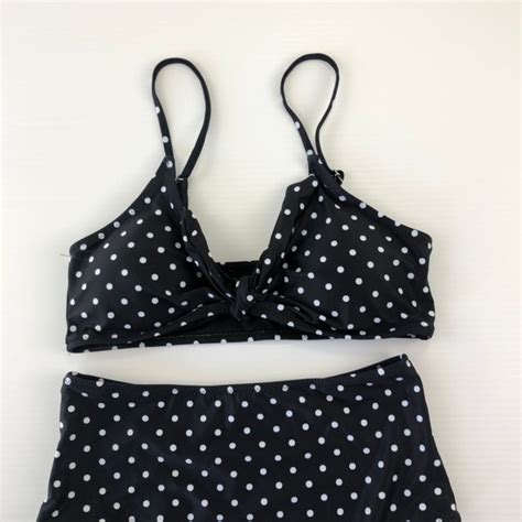 Swim Swimsuits Small Black Polka Dot Bra Briefs Bikini Poshmark