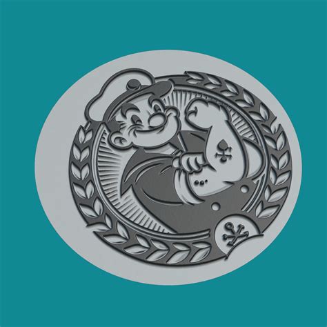3D file Popeye Print Model Popeye Medallion Popeye Wall Decor 🎨 ・3D