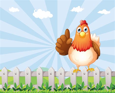 A big fat hen above the fence 526242 Vector Art at Vecteezy