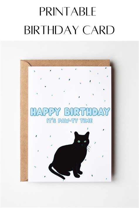 Cat Birthday Card Printable Birthday Card Funny Birthday Card