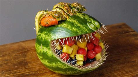 How To Turn A Watermelon Into A T Rex Centerpiece Rachael Ray Show