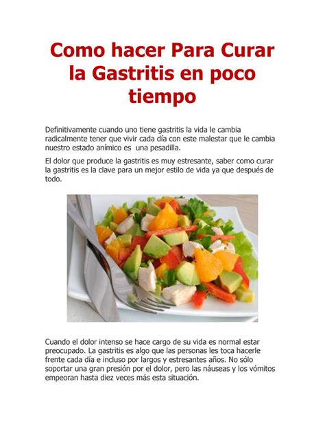 Síntesis de 24 artículos como curar la gastritis actualizado