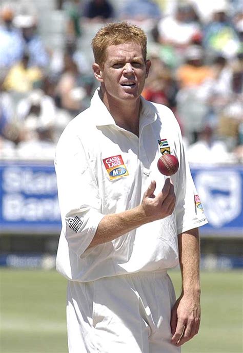 Shaun Pollock In Deep Concentration Before Bowling A Ball Against