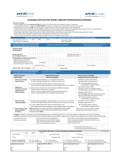 Fillable Online Affinbank Credit Card Application Form Borang Permohonan Fax Email Print