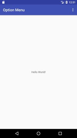 Android Option Menu Example