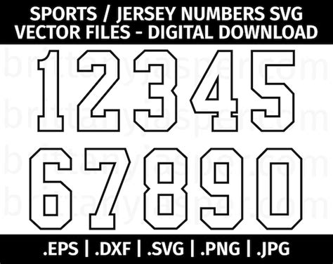 Varsity Numbers Svg