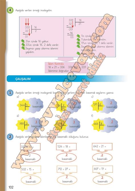 4 Sınıf Matematik Meb Yayınları Ders Kitabı Cevapları Sayfa 102