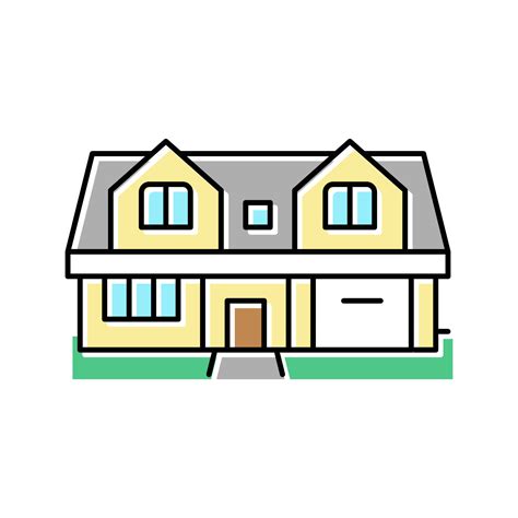 single family detached house color icon vector illustration 19525663