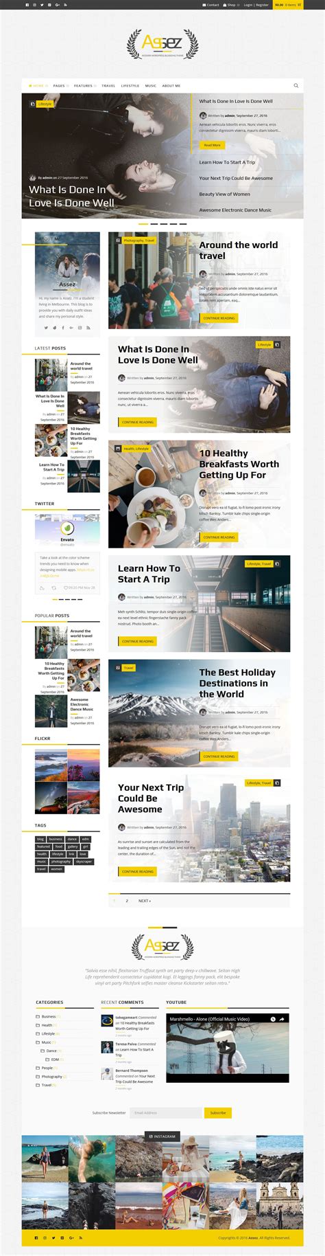Assez - Modern WordPress Blogging Theme by PalThemes | Codester