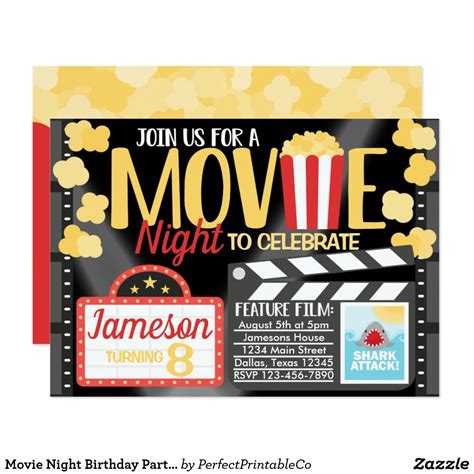 Movie Night Birthday Party Invitations Artofit