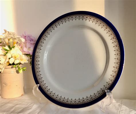 Antique Cobalt Blue Belmont Royal Doulton Edwardian Plate Etsy Uk