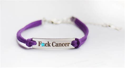 Fuck Cancer Bracelet Purple Etsy