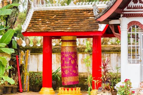 View Of The Buildings In The Temple In Louangphabang Laos Close Up