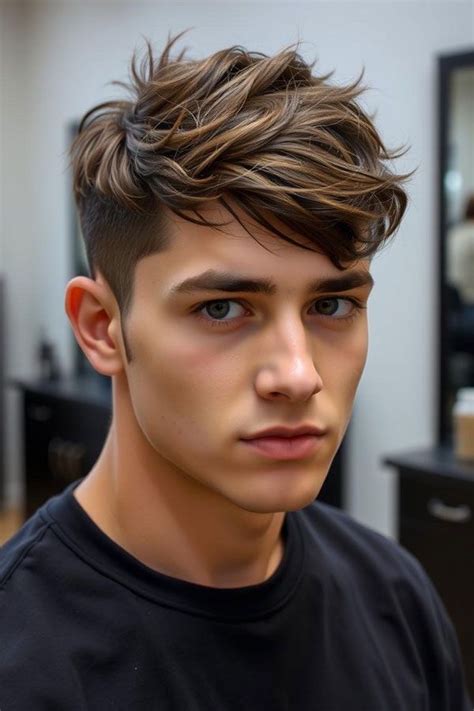 Modern Men Hairstyles Caramel Brown Textured Quiff Mens