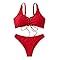 Amazon SweatyRocks Women S Sexy Bikini Set Lace Up Solid Color Two Piece Bathing Swimwear