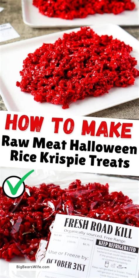 Raw Meat Halloween Rice Krispie Treats Red Velvet Rice Krispie Treats