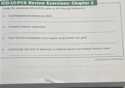 Solved Icd Pcs Review Exercises Chapter Assign The Chegg