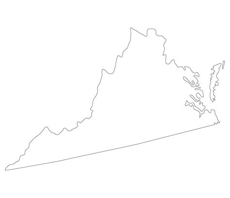 Virginia state map. Map of the U.S. state of Virginia. 35769130 PNG