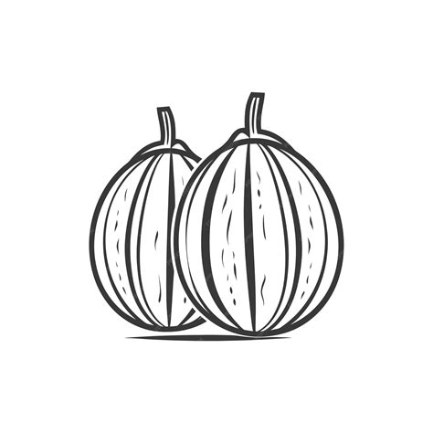 Two Simple Line Drawings of Pumpkins | Premium AI-generated vector