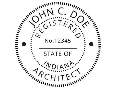 Indiana Architect Rubber Stamp Rubber Stamp Warehouse