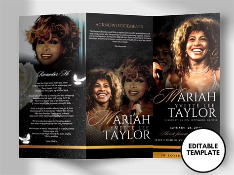 Funeral program printing template – Artofit